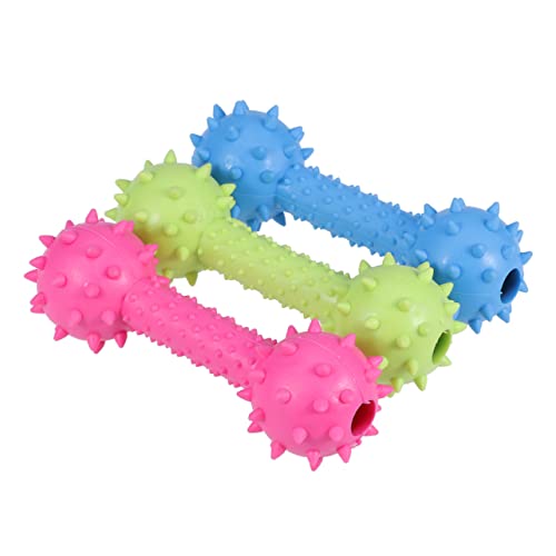 MERRYHAPY 3stücke -kauspielzeuge Für Hunde Und Katzen Interaktive Gummispielzeuge Mit Geräuschen Und Bells Zahnreinigungsspielzeug Blau Gelb Und Für Training Und Spiel von MERRYHAPY