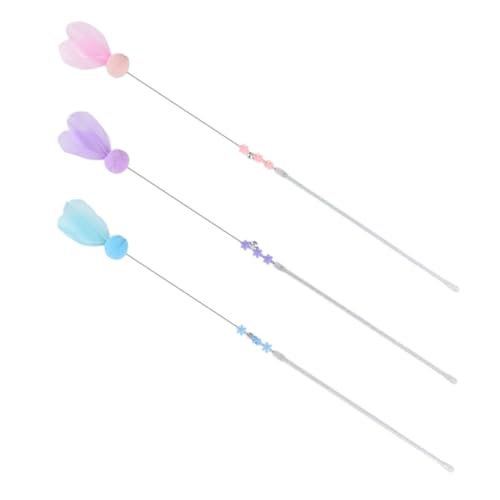 MERRYHAPY 3 Stück Interaktive Katzen Teaser Sticks Katzenminze Flirter Spielzeug mit Federn Fördert Aktivität Gesundheit für Ihre Katze von MERRYHAPY