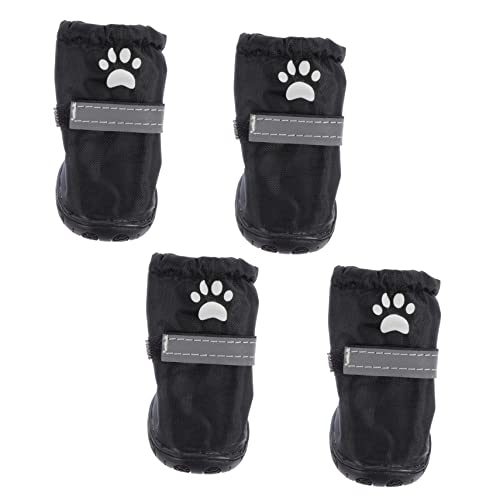 MERRYHAPY 4 Stück Hundeschuhe wasserdichte Outdoor Schuhe für Hunde rutschfeste Pfotenschutz aus Polyester Verstellbare Regenstiefel für Kleine bis Mittlere Hunde für Park Strand Wandern von MERRYHAPY
