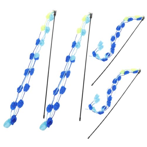 MERRYHAPY Katzenstab-Spielzeug Quasten-Set 4-TLG. Kätzchen-Stick-Spielzeug blaues Design für fröhliches Spielen MERRYHAPY Katzenstab-Spielzeug Quasten-Set 4-TLG. Kätzchen-Stick-Spielzeug blaues Design für fröhliches Spielen von MERRYHAPY