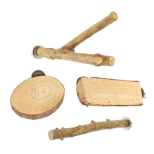 MERRYHAPY 4 Stück Vogel-sitzstangen Für Käfige Holz-sitzstangen Für Sittiche Und Nymphensittiche Stabil Und Sicher von MERRYHAPY