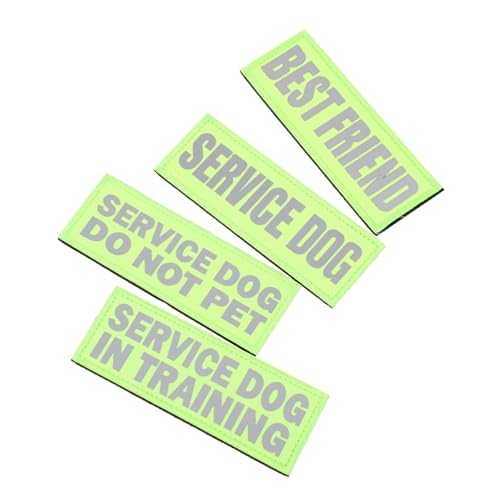 MERRYHAPY 4 Stück Reflektierende Service Hund Patches Atmungsaktive Hundemarken für Brustgeschirr Strapazierfähige Aufnäher für Haustier Zubehör Bequem und Hautfreundlich für Outdoor von MERRYHAPY