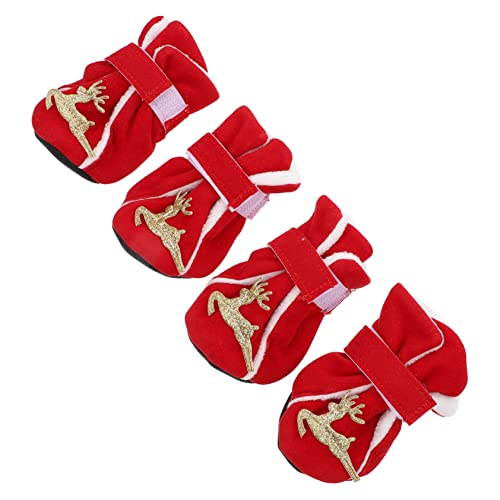 MERRYHAPY 4 Stücke Anti-Skid Hundeschuhe Paw Protector Weihnachtshundstiefel Pet Supplies MERRYHAPY 4 Stücke Anti-Skid Hundeschuhe Paw Protector Weihnachtshundstiefel Pet Supplies von MERRYHAPY