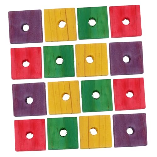 MERRYHAPY 50 Stück Teiliges Papageien Kauspielzeug aus Sicherem Holz Bunte DIY Holzklötze für Wellensittiche Nymphensittiche und Kleine Vögel Fördert Spielerisch Beschäftigung Klettern und von MERRYHAPY