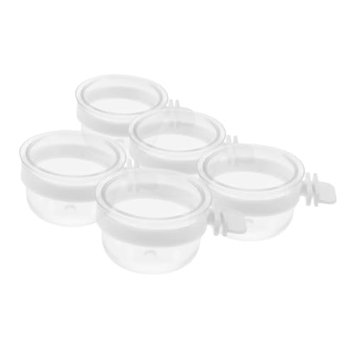 MERRYHAPY 5Stücke Papageien Futter und Wasserspender Transparentes Kunststoff Design Hängbar für Futterkäfig und Haustierbedarf für Papageien Kanarienvögel von MERRYHAPY