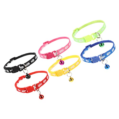 MERRYHAPY 6-teiliges Halsband Mit Bezauberndem Muster Dekoratives Kätzchenhalsband Verstellbares Katzenhalsband Mit Glöckchen Für Draußen von MERRYHAPY