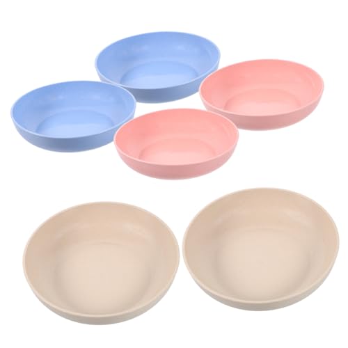 MERRYHAPY 6 Stück Teiliges Flach aus Langlebigem rutschfest und Spülmaschinenfest für Kleine und Kurzbeinige Katzen Praktische Futterschale für Feucht Trockenfutter in Beige Rosa und Blau von MERRYHAPY