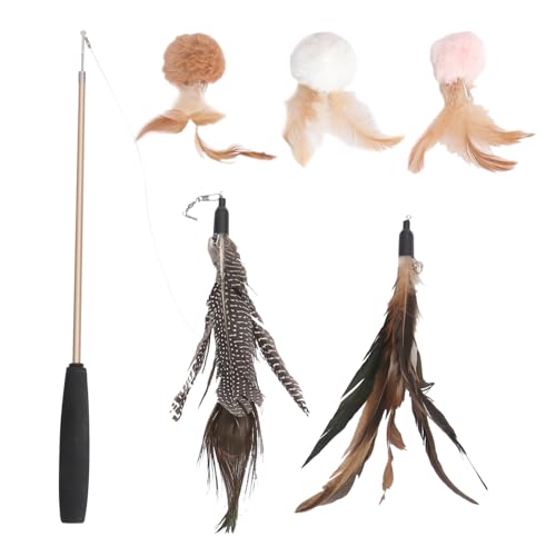 MERRYHAPY 6Stücke Katzenangel Mit Ersatzfedern Interaktives Kätzchen Necken Für Indoor Haustiere Leicht Und Ausziehbar Für Endlosen Spielspaß MERRYHAPY 6Stücke Katzenangel Mit Ersatzfedern Interaktives Kätzchen Necken Für Indoor Haustiere Leicht Und Ausziehbar Für Endlosen Spielspaß von MERRYHAPY