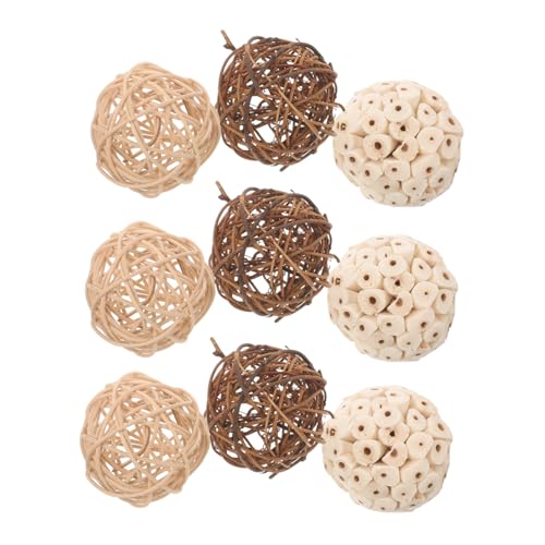 MERRYHAPY 9 stücke Vogel Kauen Spielzeug Rattan Papagei Futtersuche Bälle Vogel Beißen Spielzeug Set für Käfigvögel MERRYHAPY 9 stücke Vogel Kauen Spielzeug Rattan Papagei Futtersuche Bälle Vogel Beißen Spielzeug Set für Käfigvögel von MERRYHAPY