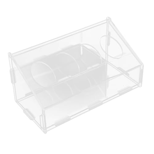 MERRYHAPY Acryl Futtertrog für Geflügel Schräg Futterspender Langlebig rutschfest für Hühner Küken Tauben Vogelkäfig Geeignet von MERRYHAPY