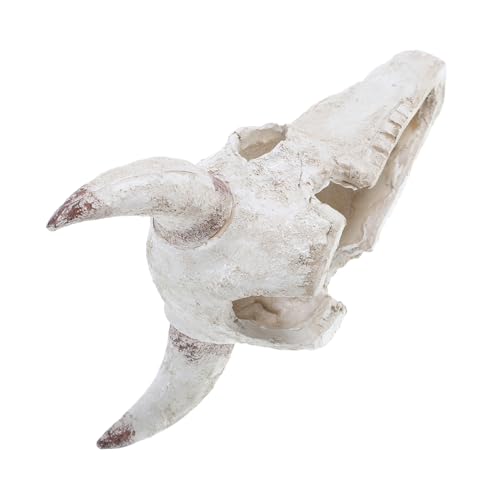 MERRYHAPY Schädel-Aquarium Für Reptilien Schildkröten-versteck Bullenschädelkopf Künstliche Schädel Reptilien Aquarium-zubehör Halloween-Dekoration Herbst-Aquarium-Dekoration von MERRYHAPY