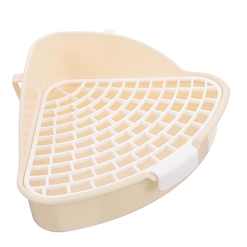 MERRYHAPY Bunny Bins Indoor pet Potty for Dogs Cat Litter Tray Litter Pan Potty pad Holder Hamster Potty Hamster Toilet Rabbit Training Potty Cat Toilet Triangle Plastic White Small pet von MERRYHAPY