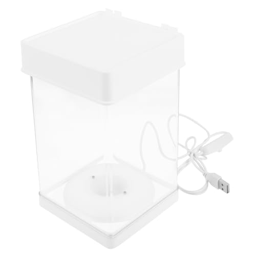 MERRYHAPY Tischaquarium Mit Licht Kleines Fischbecken Aus Plastik Heimdekor Mit Durchsichtigem Fischhalter Süßwasser Aquarium Haushalt von MERRYHAPY