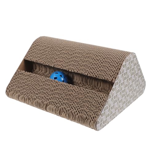 MERRYHAPY Dreischichtiges Katzenkratzbrett Mit Glocke Großes Dreieckiges Kratzhaus Kratzpad MERRYHAPY Dreischichtiges Katzenkratzbrett Mit Glocke Großes Dreieckiges Kratzhaus Kratzpad von MERRYHAPY