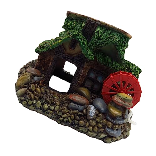 MERRYHAPY Aquarium Aquarium Versteck Handwerk Harz Wassermühle Für Aquatische Landschaftsbau von MERRYHAPY