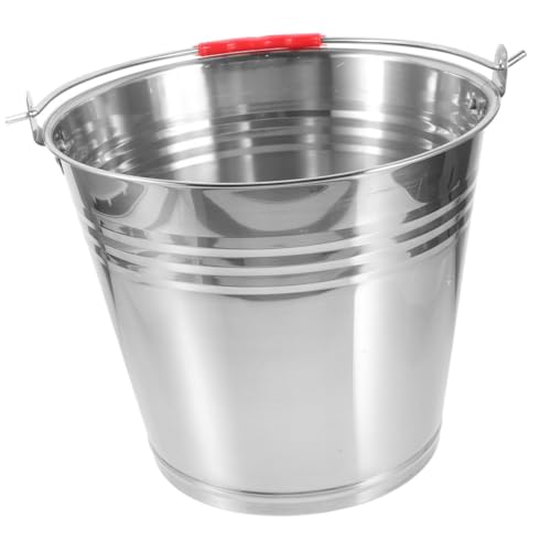MERRYHAPY 10-Liter-Eimer Aus Edelstahl Zur Aufbewahrung Auf Dem Bauernhof Zum Tragen Stabile Konstruktion von MERRYHAPY