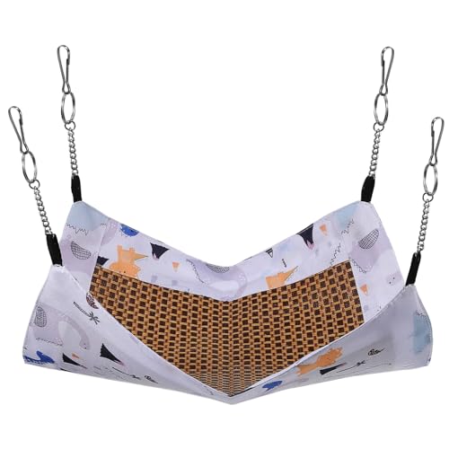 MERRYHAPY Hängematte für Kleine Haustiere mit Niedlichem Dinosaurier Motiv Atmungsaktives Sommerbett für Hamster Chinchillas und Meerschweinchen Leicht und Einfach Aufzuhängen von MERRYHAPY