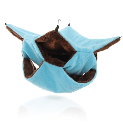 MERRYHAPY Hängendes Chinchilla-Bett Weiches Meerschweinchen-hängematte Warmes Hamsterzubehör 3-lagiges Bett von MERRYHAPY
