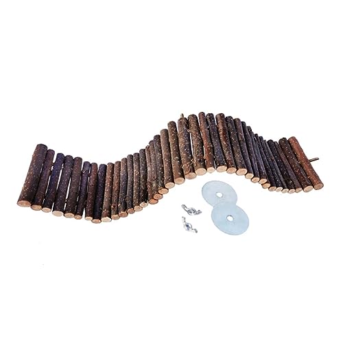 MERRYHAPY Hamster Kletterleiter aus Langlebigem Holz Hängende Brücke und Kauspielzeug für Kleine Nager Spielerischer Rückzugsort und Robustes Kleintierzubehör für Hamster und Mäuse von MERRYHAPY