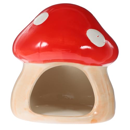 MERRYHAPY Hamster-Pilzhaus Keramik-Nest kühlendes Schlafhaus für Hamster Meerschweinchen Frettchen von MERRYHAPY