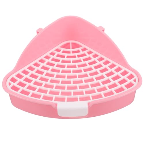 MERRYHAPY Katzentoilette Hamster Töpfchen Kaninchen Käfighasen-töpfchen Meerschweinchen in Die Pfanne Töpfchen-Trainer-Ecke Kleine Tiertoilette Toiletten-trainingstablett Für Hamster Rosa Plastik von MERRYHAPY