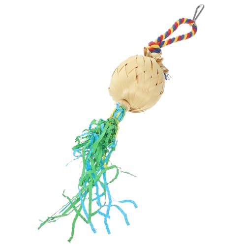 MERRYHAPY Hängendes Papagei-Spielzeug Aus Rattan Farbige Papierstreifen Kauspielzeug Für Vögel Langlebig Und Beißfest Für Wellensittiche Und Papageien MERRYHAPY Hängendes Papagei-Spielzeug Aus Rattan Farbige Papierstreifen Kauspielzeug Für Vögel Langlebig Und Beißfest Für Wellensittiche Und Papageien von MERRYHAPY