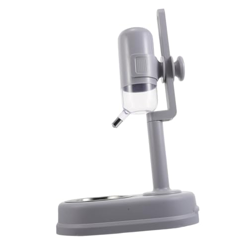 MERRYHAPY Haustierdiät Wasserspender Für Hund Und Katze Fressnapf Für Hundefutter Katze Wasserspender Flasche Futterspender Für Tiernahrung Automatisches Hundewasser Rostfreier Stahl Grey von MERRYHAPY