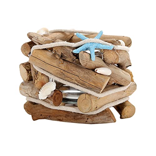 MERRYHAPY Blumentöpfe Nautischer Hortensientopf Mit Holzsockel Glaspflanzer Für Die Heimdekoration MERRYHAPY Blumentöpfe Nautischer Hortensientopf Mit Holzsockel Glaspflanzer Für Die Heimdekoration von MERRYHAPY
