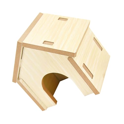 MERRYHAPY Holz Hamsterhaus für Kleintiere Stabiles Versteck und Schlafhaus Natürlicher Holzbau Sicher und Komfortabel Vielseitiges Haustier Käfigzubehör für Hamster Chinchilla und Kleine von MERRYHAPY