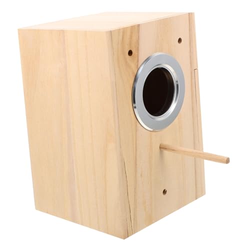 MERRYHAPY Holz Nistkasten Vogel Brutkasten Robust Langlebig Sicher für Wellensittiche Kanarienvögel Kleine Wildvögel Vogelhaus zur Aufhängung und Zucht Geeignet Individuell Bemalbar von MERRYHAPY