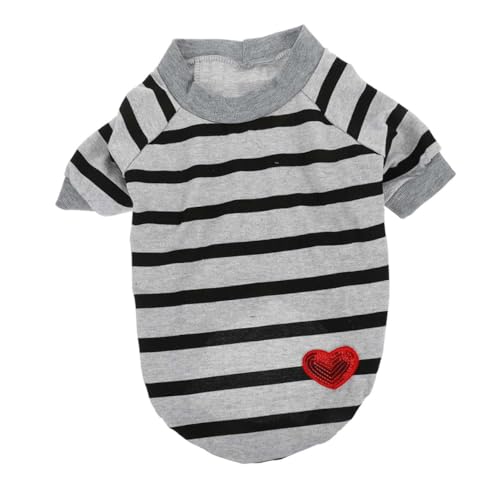 MERRYHAPY Puppy T-Shirt Für Hunde Atmungsaktive Bequeme Hundekleidung s Stylisches Gestreiftes Design Für Frühling Und Sommer Waschbar Und Hautfreundlich von MERRYHAPY