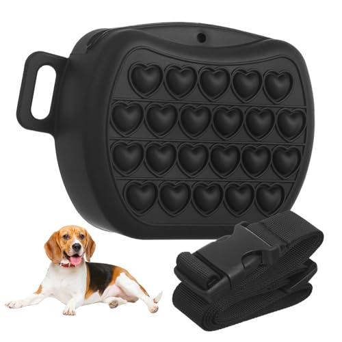 MERRYHAPY Hundeleckerli Beutel Tragbar Leicht Waschbar Verschließbar Für Outdoor Training Haustier Futter Aufbewahrungstasche Schwarz von MERRYHAPY