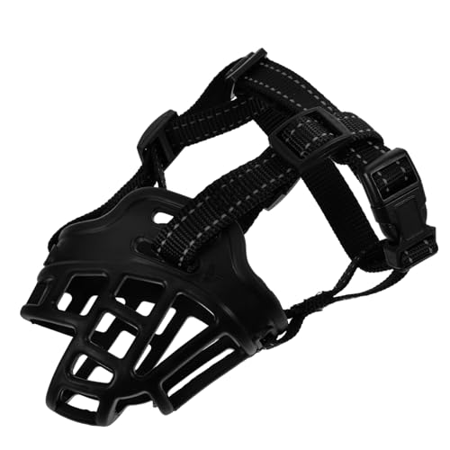 MERRYHAPY Verstellbarer Maulkorb Für Hunde Für Mittelgroße Und Große Hunde Atmungsaktiver Maulkorb Für Haustiere Schwarzer Nylon-Hund MERRYHAPY Verstellbarer Maulkorb Für Hunde Für Mittelgroße Und Große Hunde Atmungsaktiver Maulkorb Für Haustiere Schwarzer Nylon-Hund von MERRYHAPY