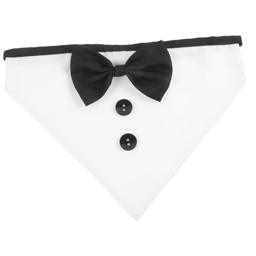 MERRYHAPY Hunde-Outfit-zubehör Elegantes Formelles Bandana Großes Halsband Aus Weichem Stoff Mit Fliege Für Partys von MERRYHAPY