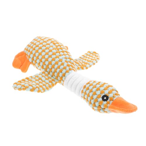 MERRYHAPY Squeaky Dog Chew Toy Robust Plüschspielzeug Für Aggressive Kauer Für Kleine Hunde Einfach Zu Reinigen Bringt Freude Und Schützt Möbel Orangefarbenes Design von MERRYHAPY