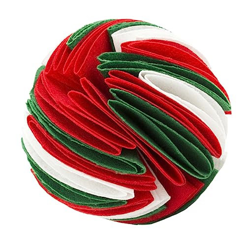 MERRYHAPY Interaktiver Hundeschnüffelball aus Sicherem Filz Beißfestes Kauspielzeug mit Langsamem Futterspender Fördert Zahnpflege und Hand Koordination Geeignet für Welpen und von MERRYHAPY