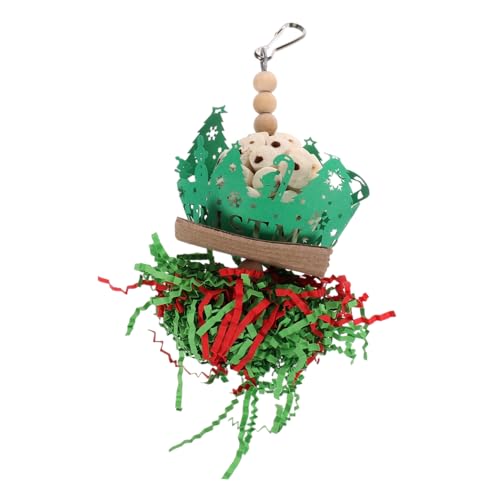 MERRYHAPY Spielzeuge Käfig Hängendes Sittichspielzeug Zum Aufhängen Hängendes Papageienspielzeug Natürliches Vogelspielzeug Kauspielzeug Für Weihnachten Hölzern Kleiner Papagei von MERRYHAPY