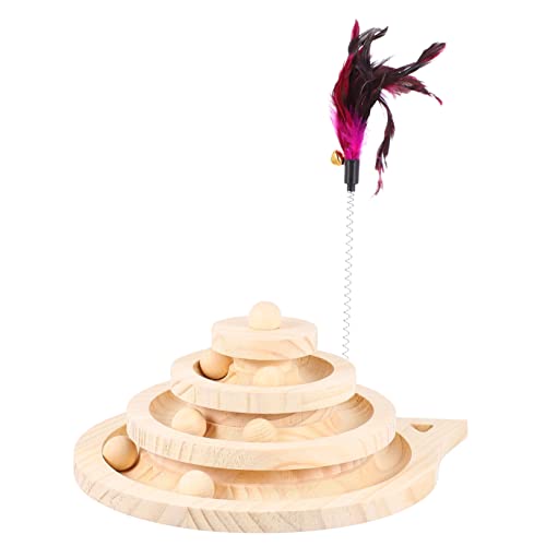 MERRYHAPY Drehscheibe für Katzen und Kätzchen aus Holz Drehscheibe für Kätzchen Spielzeug mit Bällen und Bahnen für aktives Spielen MERRYHAPY Drehscheibe für Katzen und Kätzchen aus Holz Drehscheibe für Kätzchen Spielzeug mit Bällen und Bahnen für aktives Spielen von MERRYHAPY