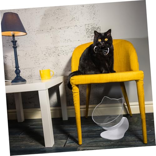 MERRYHAPY Katzennapf Kunststoff Gekipptes Design rutschfest Stabile Futterschale für Futter und Wasser Niedlicher Futterspender für Katzen und Kätzchen von MERRYHAPY
