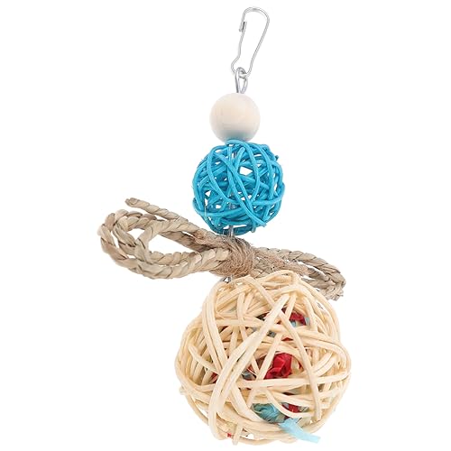MERRYHAPY Kauspielzeug Für Vögel Rattanball Zum Kauen Hängendes Spielzeug Für Papageien Sittiche Und Wellensittiche Naturmaterial Langlebig Für Kleintiere von MERRYHAPY