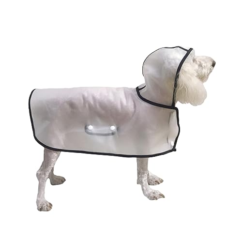 MERRYHAPY Kleiner Hunde-Hoodie transparenter Regenmantel Hunde-regencape hunderegencape Polyester-Hoodie wimperntusche Hunde- -Hoodie Slicker Jacke mit Hut Gurt von MERRYHAPY