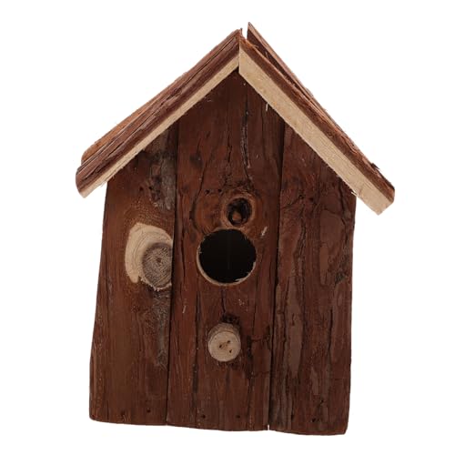 MERRYHAPY Holz Vogelhaus Für Garten Kreative Nistbox Aus Hochwertigem Handgefertigt Zum Aufhängen Für Wildvögel Dekoratives Zubehör Für Naturfreunde von MERRYHAPY
