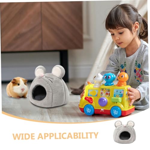 MERRYHAPY Kleintiernest aus Weichem Baumwollplüsch Mäuseform Kuschelhöhle für Meerschweinchen Hamster Igel Kaninchen Käfig Versteck Warmes Nest für Kleine Tiere von MERRYHAPY