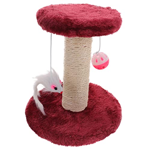 MERRYHAPY Kratzbaum Für Den Boden Doppelt Weinrot Sisal Katzenbaum Trainingsplattform Für Kätzchen MERRYHAPY Kratzbaum Für Den Boden Doppelt Weinrot Sisal Katzenbaum Trainingsplattform Für Kätzchen von MERRYHAPY