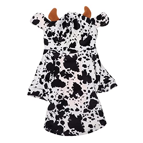 MERRYHAPY Kühe Outfit Für Haustiere Niedliches Hundekostü Und Katzenkleidung Tierbekleidung Im Kuhdesign Für Herbst Und Winter Größe Haustier Dekoration Für Hunde Und Katzen von MERRYHAPY