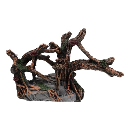 MERRYHAPY Künstlicher Resin Baumstamm Aquariumdeko Hohler Baumstamm Versteck Sichere Versteckhöhle für Fische und Garnelen Naturnahes Aquarium Landschaftsornament Beruhigende Unterwasserwelt von MERRYHAPY