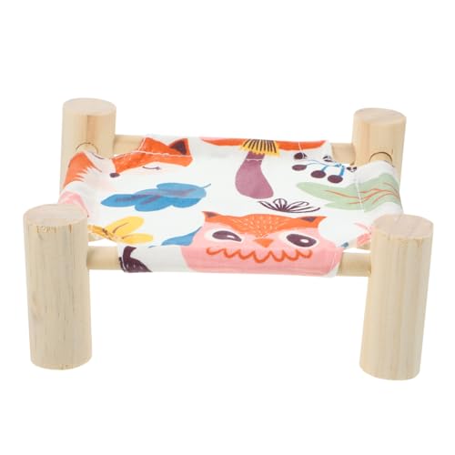 MERRYHAPY Bequemes Meerschweinchenbett Kaninchen-Hängematte erhöhtes Design natürliches Holz-Haustiernest für bequemen Schlaf von MERRYHAPY