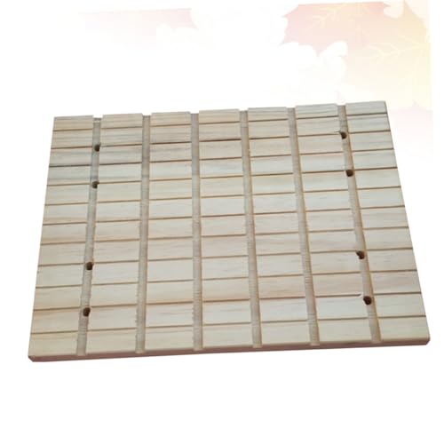 MERRYHAPY Natürliche Holz kratzplatte mit Quadratischen Rillen Langlebiges Kleintier Hamster Eichhörnchen und Andere Haustiere Nagelfeilendes Kleines Kratzbrett für Käfige Beige von MERRYHAPY