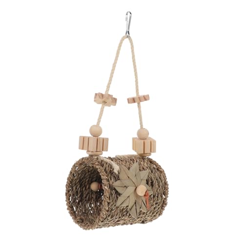 MERRYHAPY Papageienspielzeug Rattan Vogelkäfig Kauspielzeug Hängend Holzspielzeug Für Wellensittich Nymphensittich Und Sittiche Zur Beschäftigung Spielverhalten von MERRYHAPY