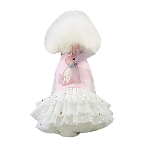 MERRYHAPY Niedlicher Haustierrock Sommerkleid für Hunde leichtes Tutu aus Baumwolle Hundekleidung für im Freien Party-Hundeoutfit Größe L von MERRYHAPY